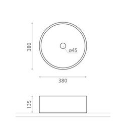 Lapetek Morella circular kivi, beige 380x380x135 mm