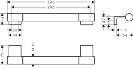 Hansgroge AddStoris S tartuntakahva, mitat