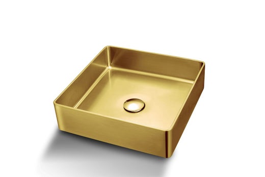Tammiholma malja-allas Inox rst 400x400 mm harjattu kulta