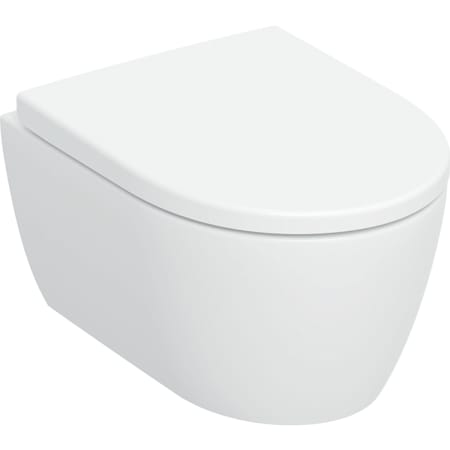 Geberit iCon sein&auml;-WC Compact Turboflush, suljettu muoto, Rimfree kannella valkoinen